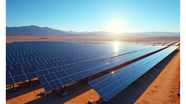 A vast 200 MW solar farm in Central California at peak operation, with monitoring equipment visible.