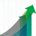 Graphic icon representing a curved arrow pointing upwards towards a goal, symbolizing decarbonization roadmap development