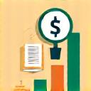 Graphic icon of a magnifying glass over a document with dollar signs, symbolizing incentive optimization